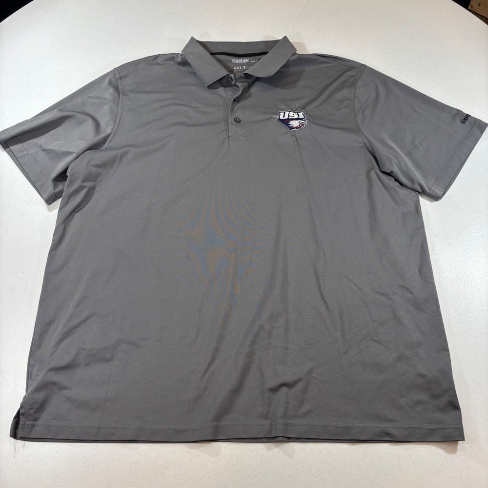USI Southern Indiana Screaming Eagles Reebok Golf Mens 4XLT Gray Polo Shirt